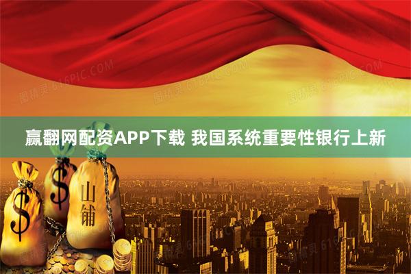 赢翻网配资APP下载 我国系统重要性银行上新